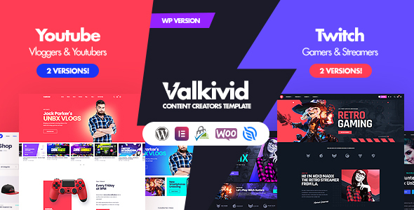 Valkivid - Content Creators WordPress Theme by Odin_Design